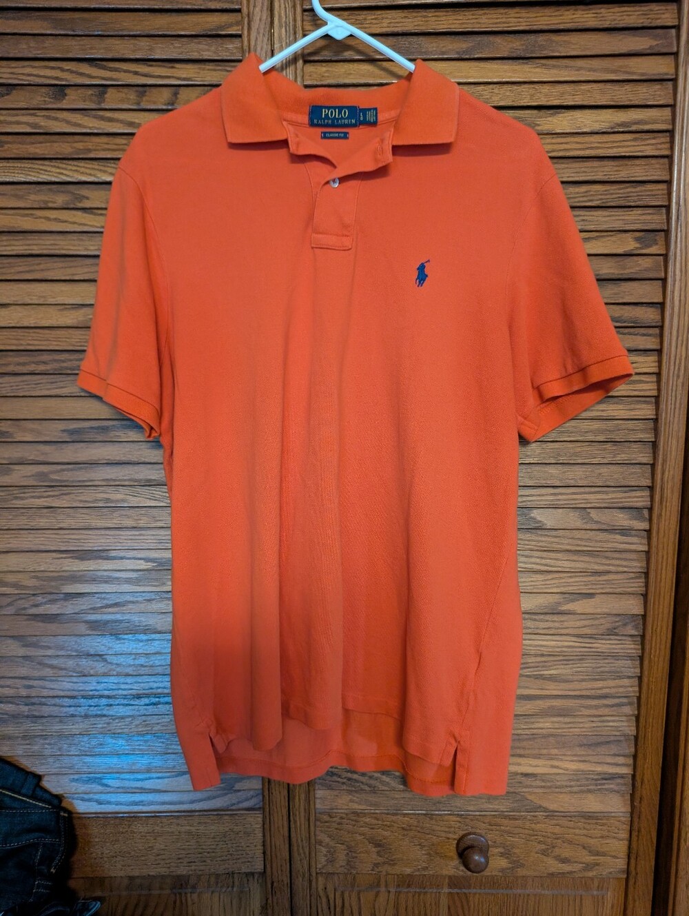 Polo Ralph Lauren Orange Classic Fit Pony‎ Logo Men's Shirt Size Large